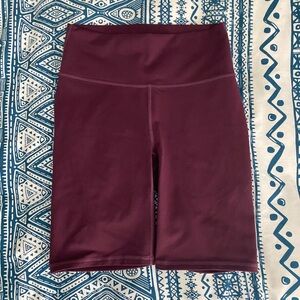 Burgundy Biker Shorts